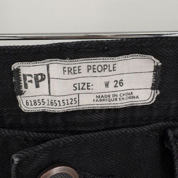 Free People Levon Skinny Jeans with Zipper Sides in Washed Black, Size 26, Punk - Picture 8 of 9